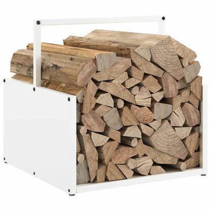 Firewood Rack White 40x40x40 cm Cold-rolled steel