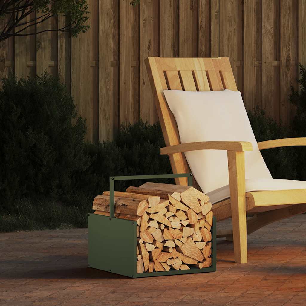Firewood Rack Olive Green 40x40x40 cm Cold-rolled steel