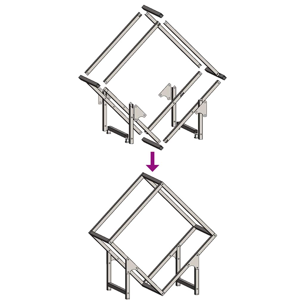 Firewood Rack Black 50x25x50 cm Cold-rolled steel