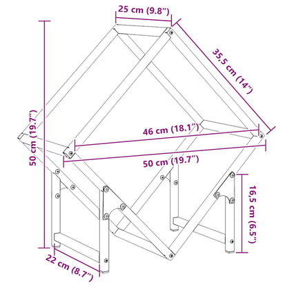 Firewood Rack Black 50x25x50 cm Cold-rolled steel