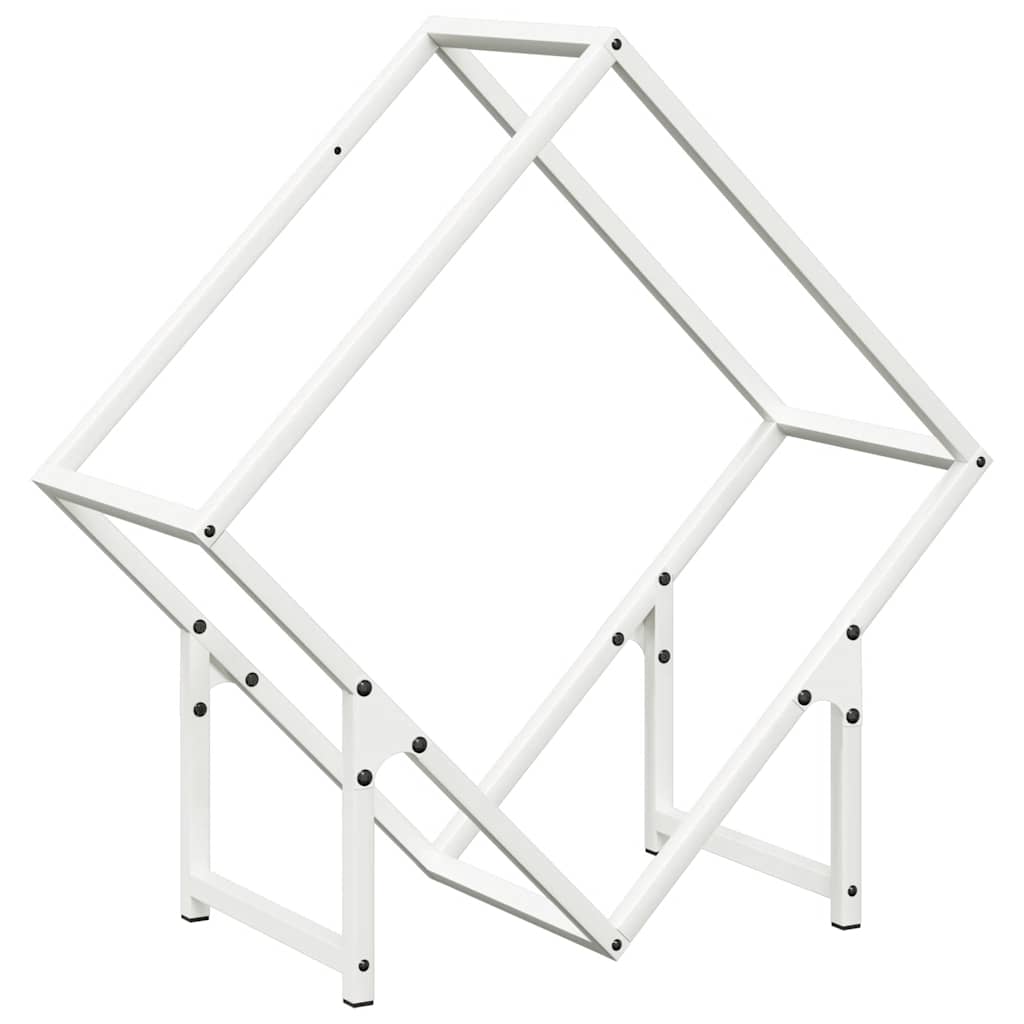 Firewood Rack White 60x25x60 cm Cold-rolled steel