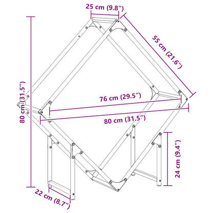 Firewood Rack White 80x25x80 cm Cold-rolled steel