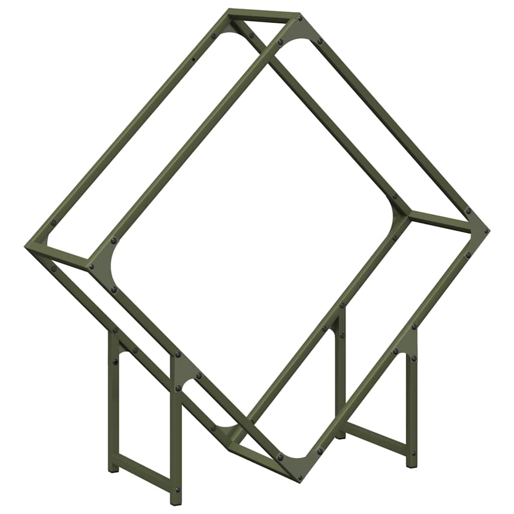 Firewood Rack Olive Green 80x25x80 cm Cold-rolled steel