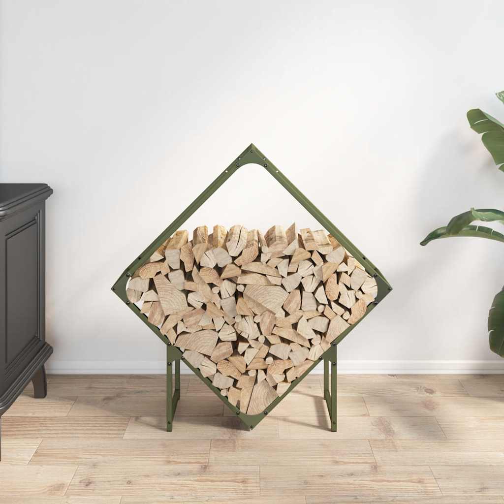Firewood Rack Olive Green 80x25x80 cm Cold-rolled steel