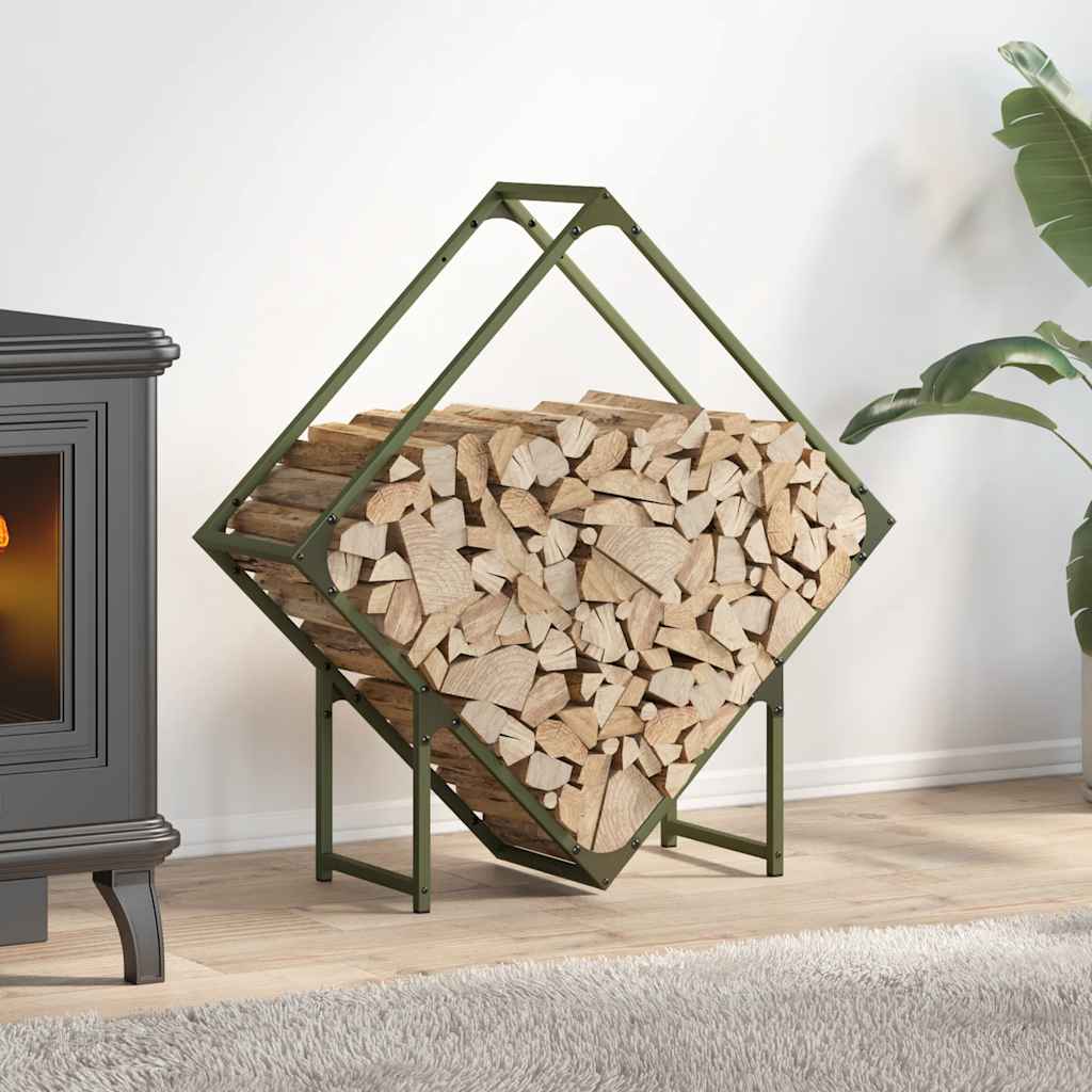 Firewood Rack Olive Green 80x25x80 cm Cold-rolled steel