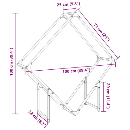 Firewood Rack White 100x25x100 cm Cold-rolled steel