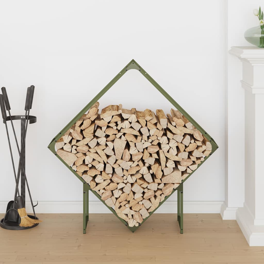 Firewood Rack Olive Green 100x25x100 cm Cold-rolled steel
