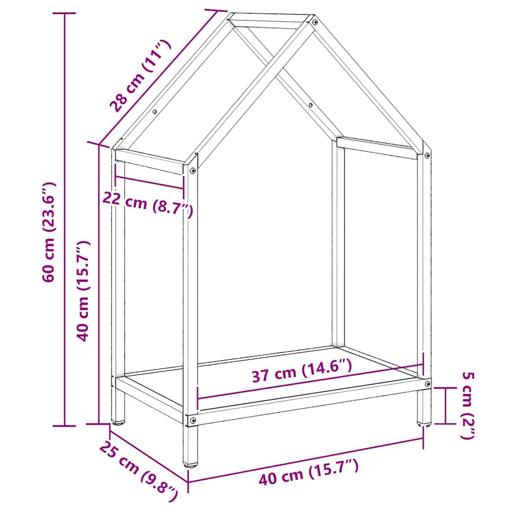Firewood Rack Anthracite 40x25x60 cm Cold-rolled steel