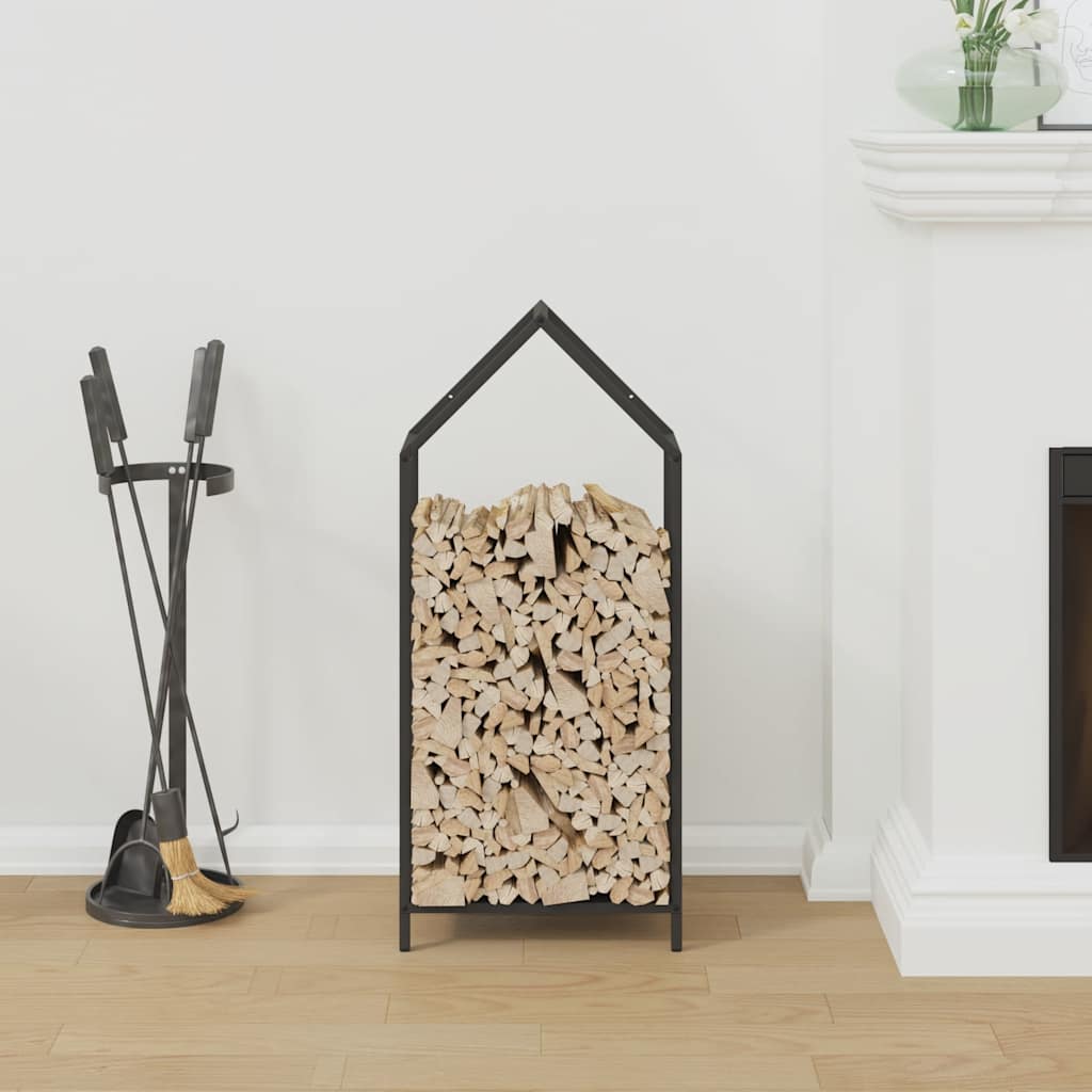 Firewood Rack Black 40x25x90 cm Cold-rolled steel