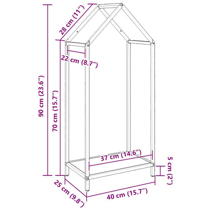 Firewood Rack Black 40x25x90 cm Cold-rolled steel