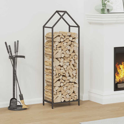Firewood Rack Black 40x25x120 cm Cold-rolled steel