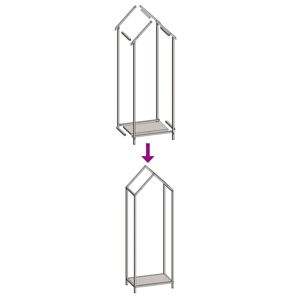 Firewood Rack White 40x25x120 cm Cold-rolled steel