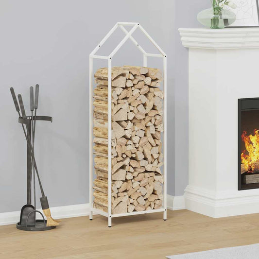 Firewood Rack White 40x25x120 cm Cold-rolled steel