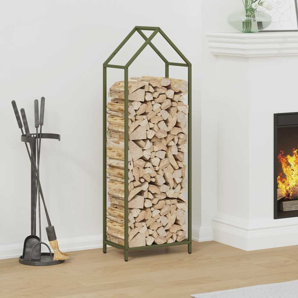 Firewood Rack Olive Green 40x25x120 cm Cold-rolled steel