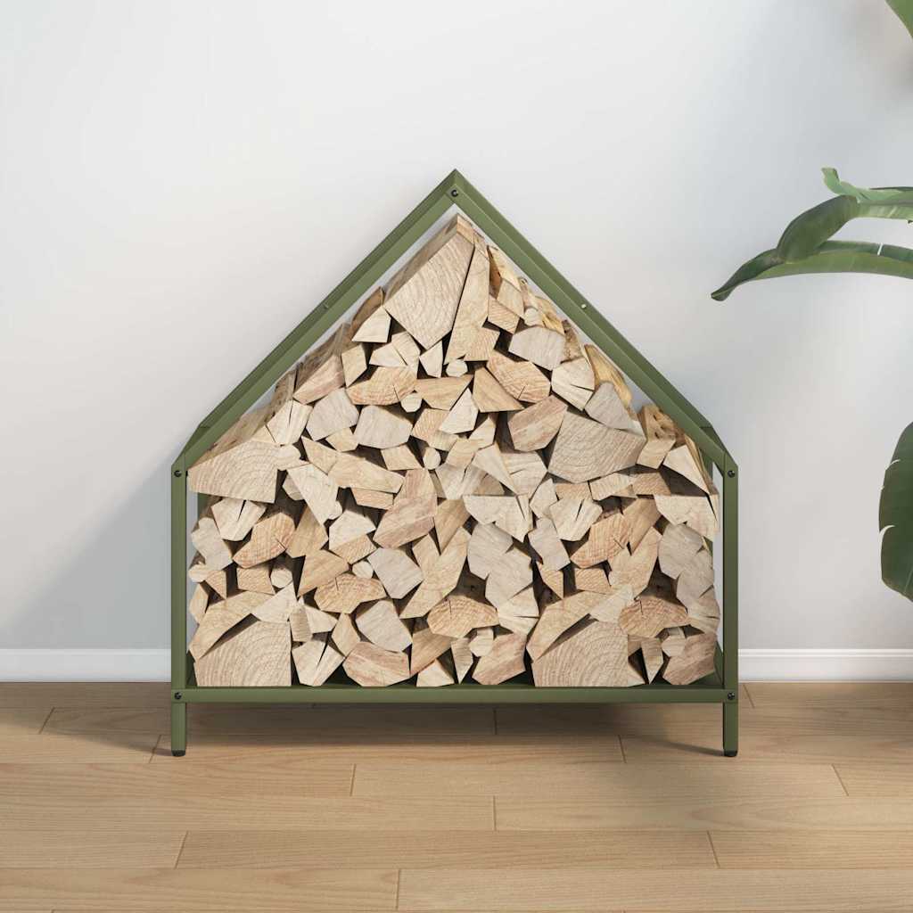 Firewood Rack Olive Green 60x25x60 cm Cold-rolled steel