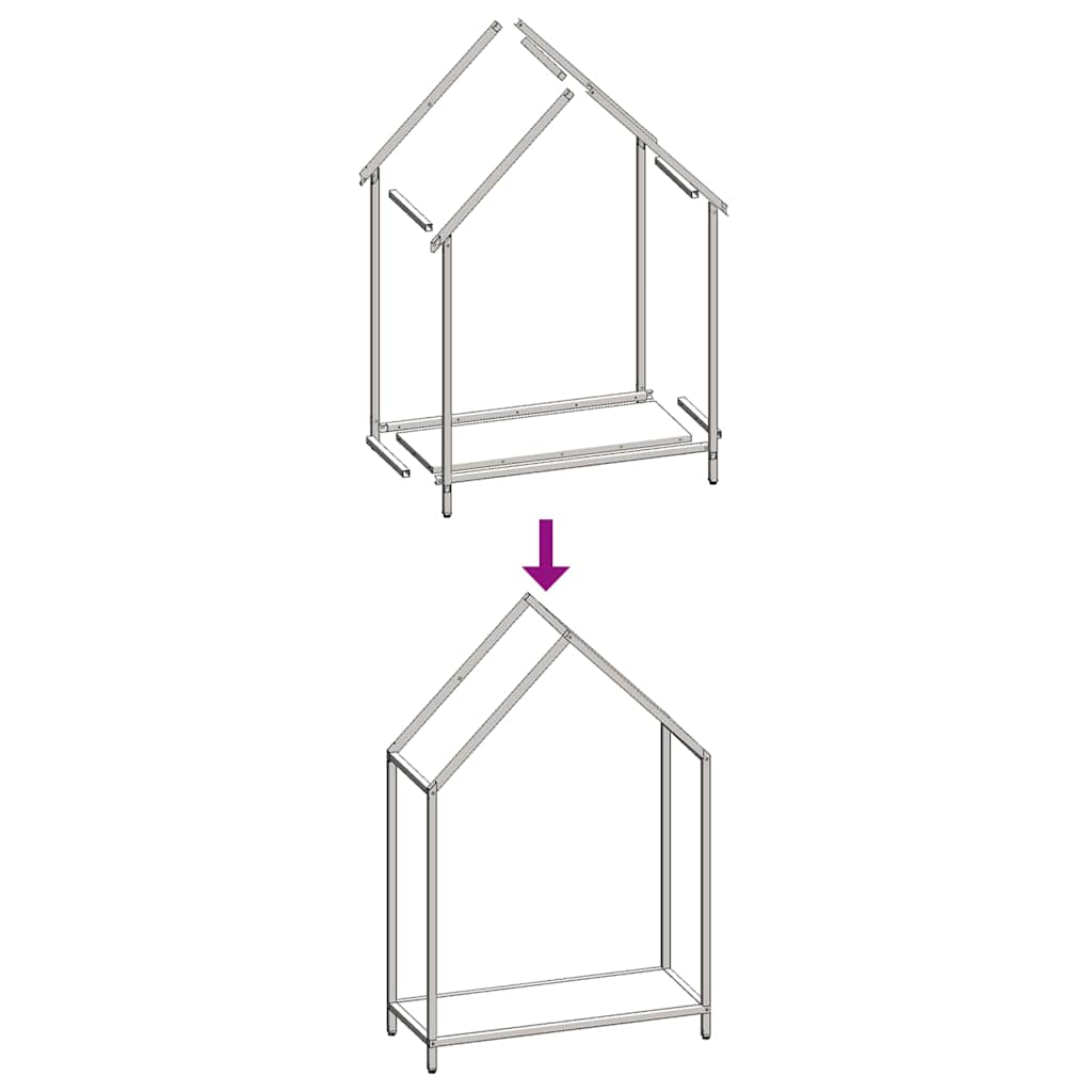 Firewood Rack Black 60x25x90 cm Cold-rolled steel