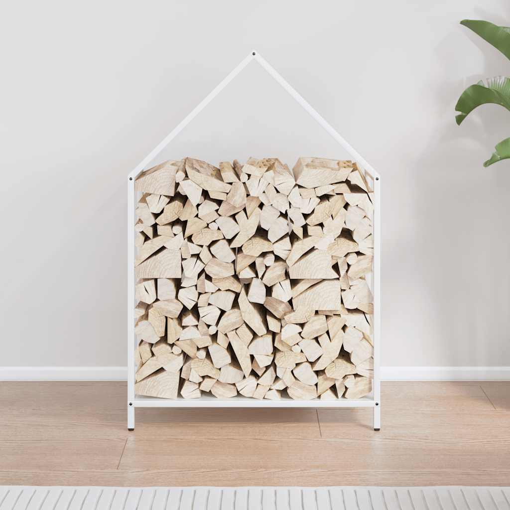 Firewood Rack White 60x25x90 cm Cold-rolled steel