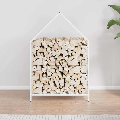 Firewood Rack White 60x25x90 cm Cold-rolled steel