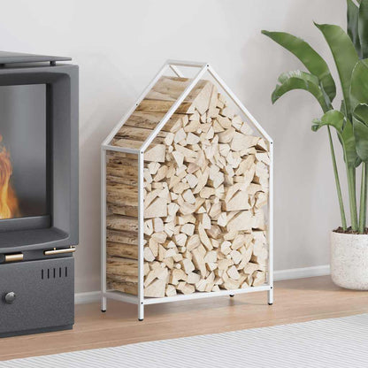Firewood Rack White 60x25x90 cm Cold-rolled steel