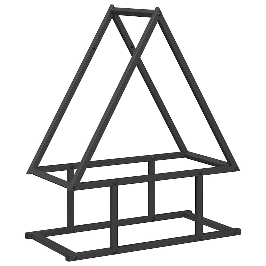 Firewood Rack Black 50x25x60 cm Cold-rolled steel