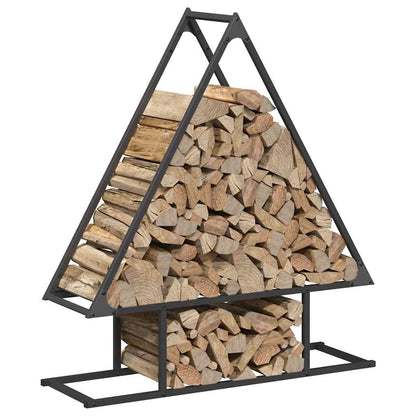Firewood Rack Black 80x25x90 cm Cold-rolled steel