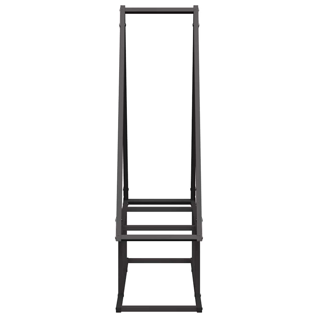 Firewood Rack Black 80x25x90 cm Cold-rolled steel