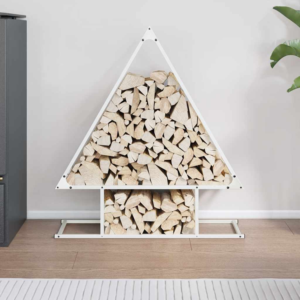 Firewood Rack White 80x25x90 cm Cold-rolled steel