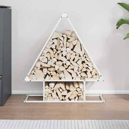 Firewood Rack White 80x25x90 cm Cold-rolled steel