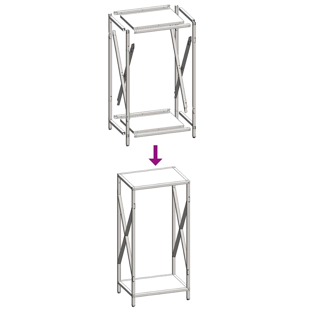 Firewood Rack White 34x25x70 cm Cold-rolled steel