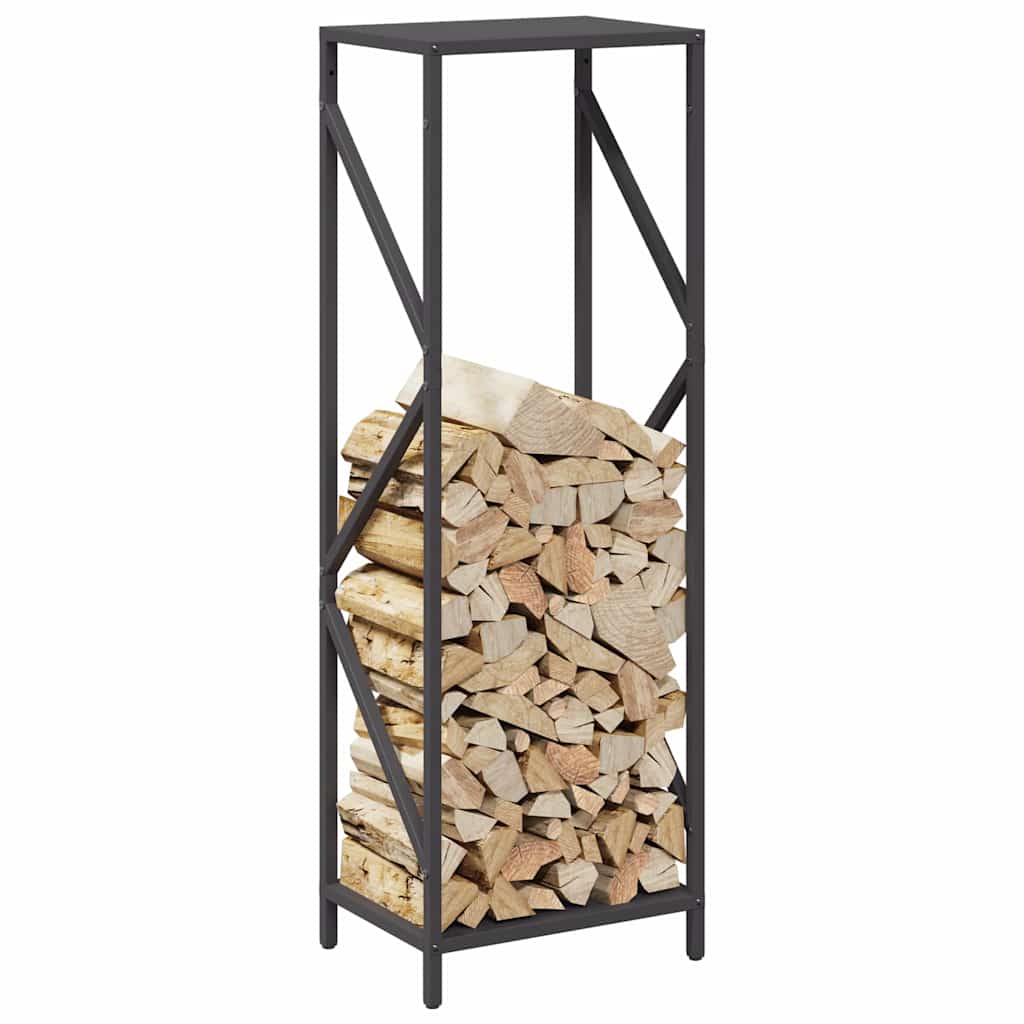 Firewood Rack Black 34x25x100 cm Cold-rolled steel