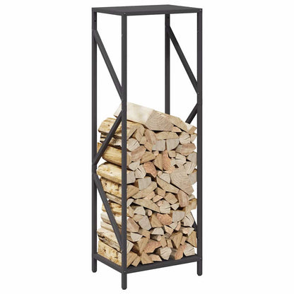 Firewood Rack Black 34x25x100 cm Cold-rolled steel