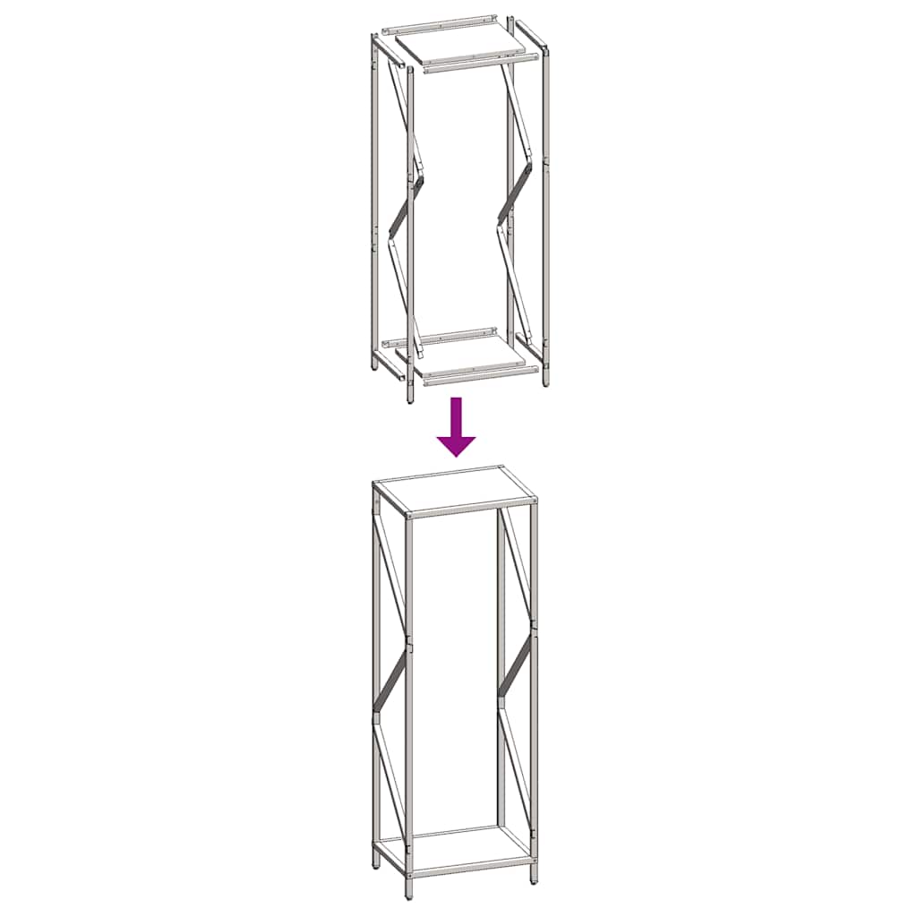 Firewood Rack Black 34x25x100 cm Cold-rolled steel