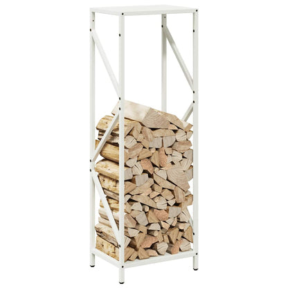 Firewood Rack White 34x25x100 cm Cold-rolled steel