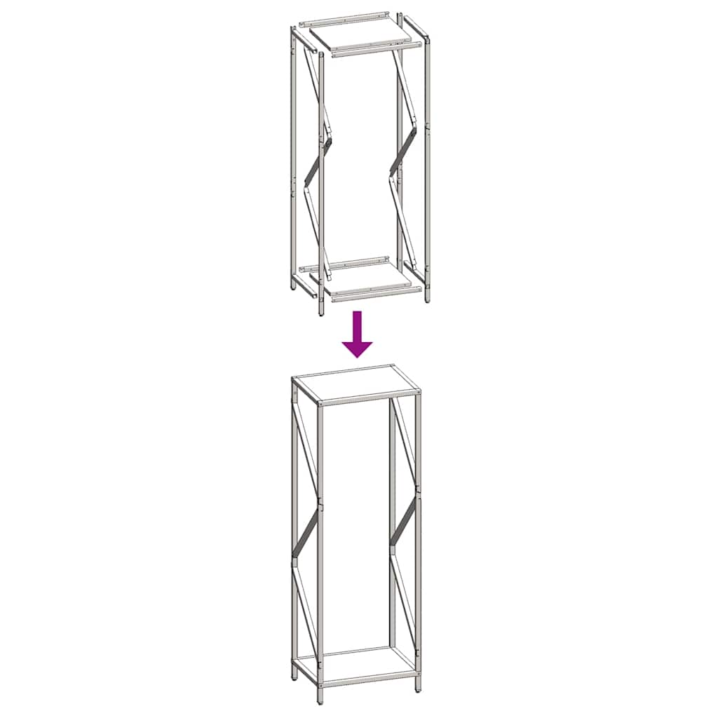 Firewood Rack White 34x25x100 cm Cold-rolled steel