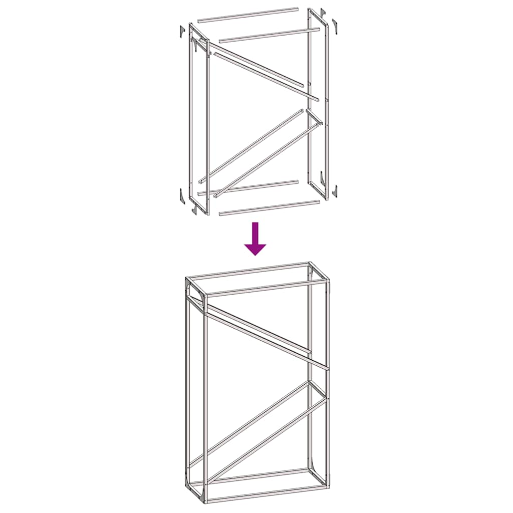Firewood Rack Black 60x25x100 cm Cold-rolled steel