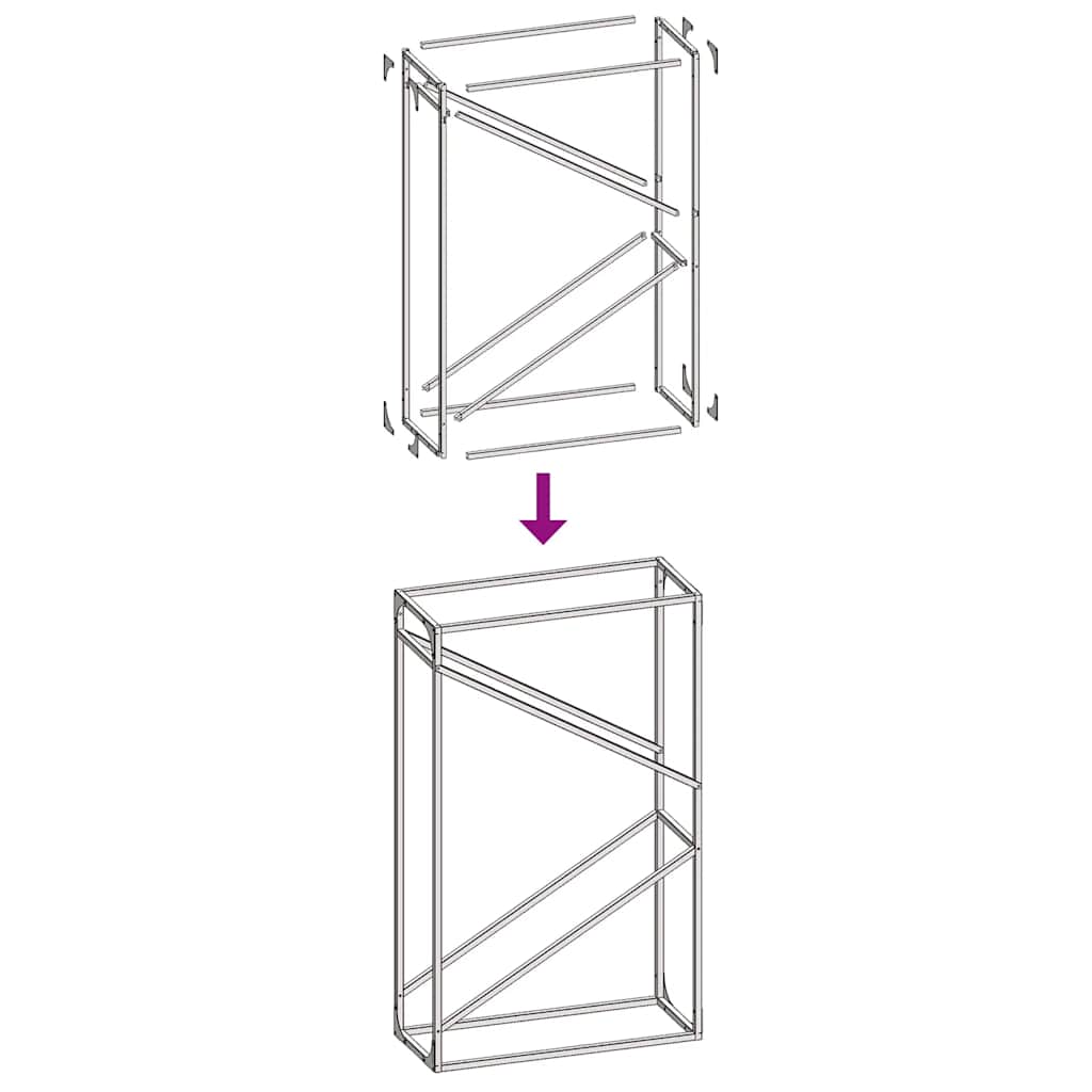 Firewood Rack White 60x25x100 cm Cold-rolled steel