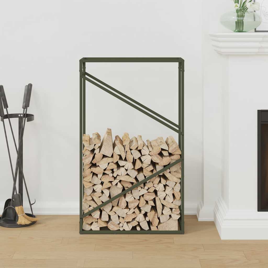 Firewood Rack Olive Green 60x25x100 cm Cold-rolled steel