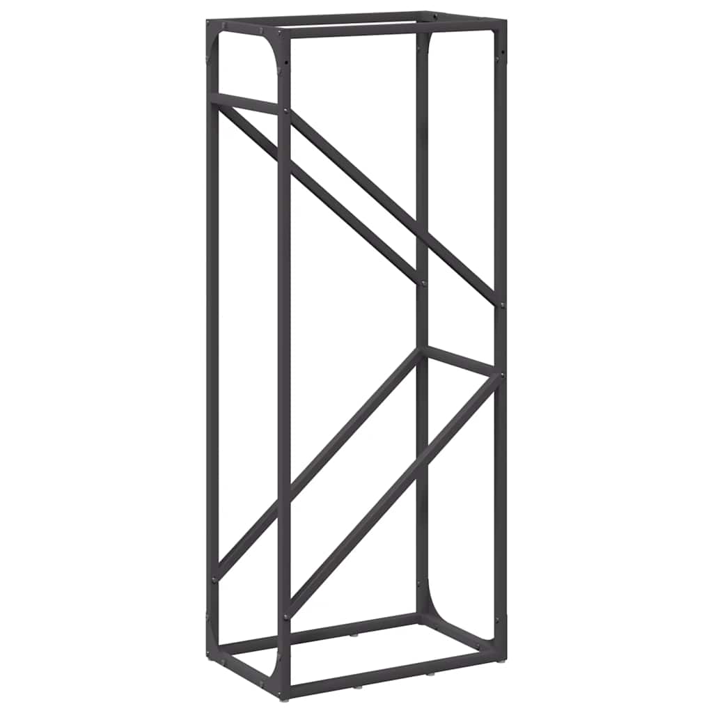 Firewood Rack Black 40x25x100 cm Cold-rolled steel
