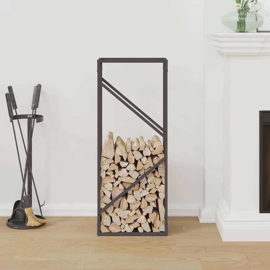 Firewood Rack Black 40x25x100 cm Cold-rolled steel