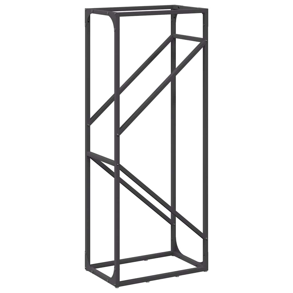 Firewood Rack Black 40x25x100 cm Cold-rolled steel