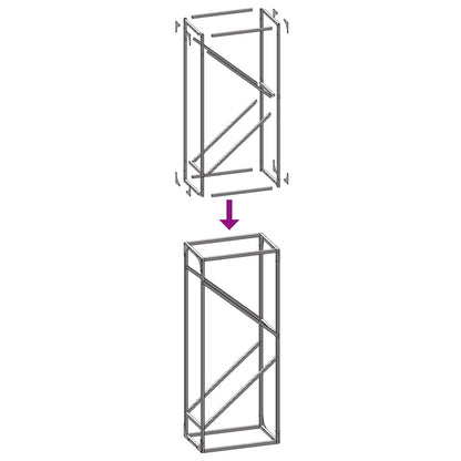 Firewood Rack Black 40x25x100 cm Cold-rolled steel