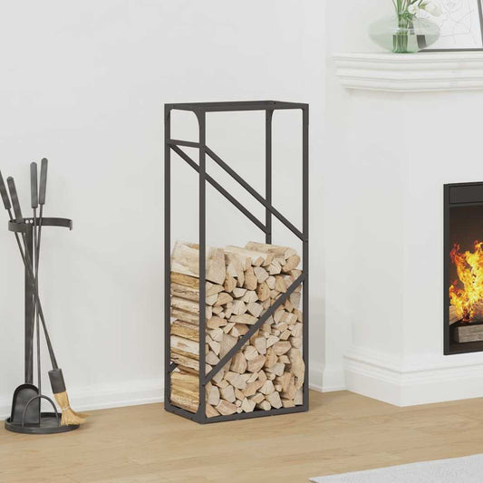 Firewood Rack Black 40x25x100 cm Cold-rolled steel