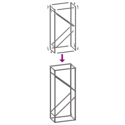 Firewood Rack White 40x25x100 cm Cold-rolled steel