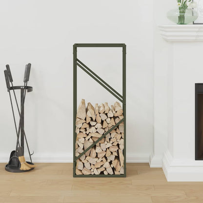 Firewood Rack Olive Green 40x25x100 cm Cold-rolled steel
