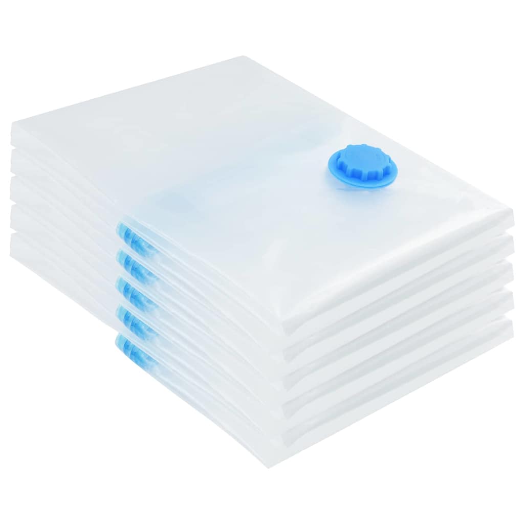 Storage Bags Wall-mounted 5 pcs Transparent and Blue 70 x 50 cm