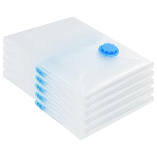 Storage Bags Wall-mounted 5 pcs Transparent and Blue 80 x 60 cm