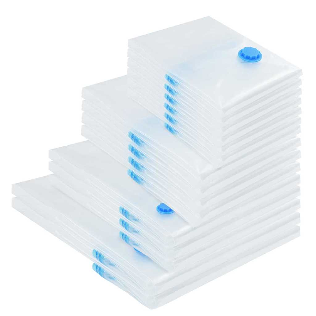 Storage Bags 15 pcs Transparent and Blue 130 x 100 cm
