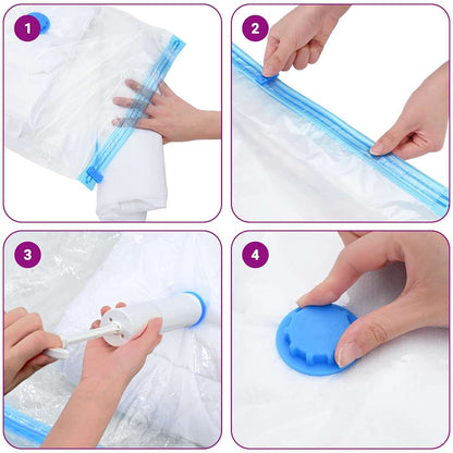 Storage Bags 15 pcs Transparent and Blue 130 x 100 cm