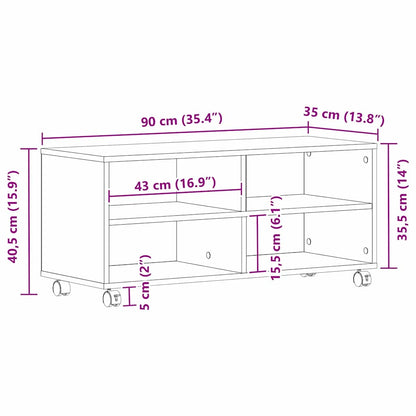 TV Cabinet Brown 90 x 35 x 40.5 cm Engineered wood