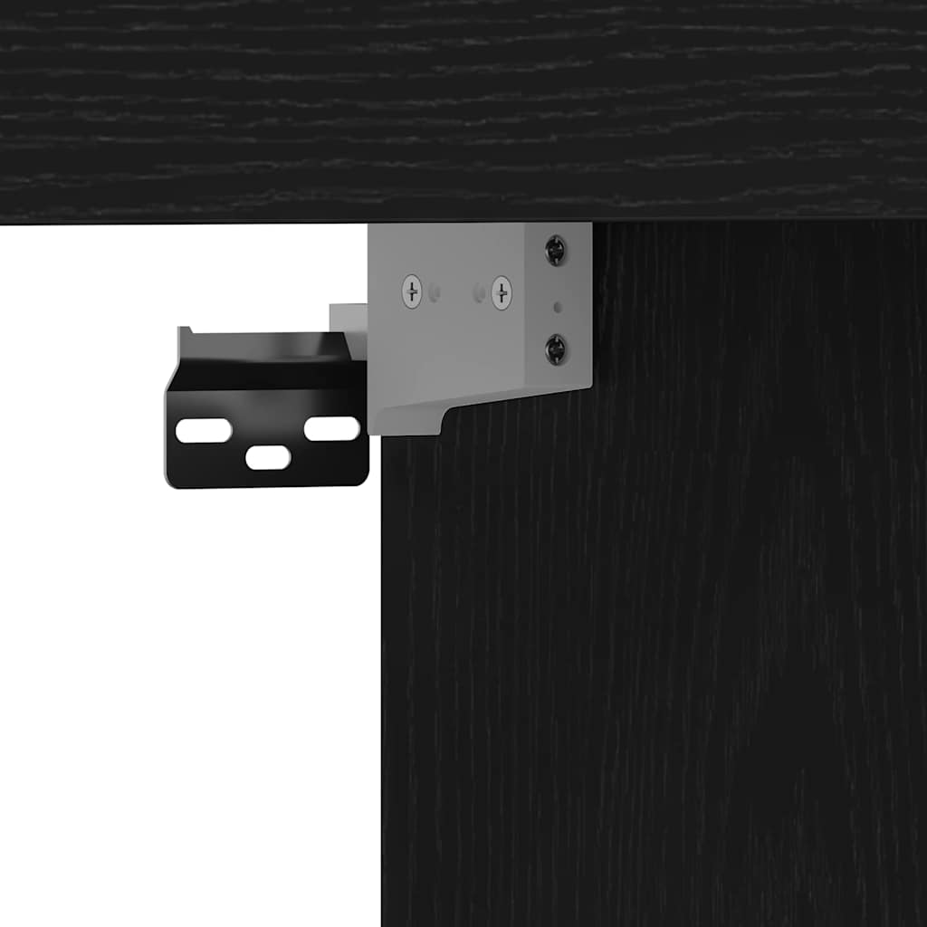 TV Cabinet Black oak 152 x 22 x 113 cm Engineered wood